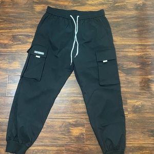 Black Cargo Pants Mens Large L Cargo Fashion